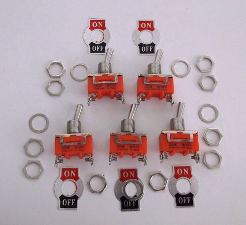 5 bbt brand on/off heavy duty toggle switches w/screw terminals for sale