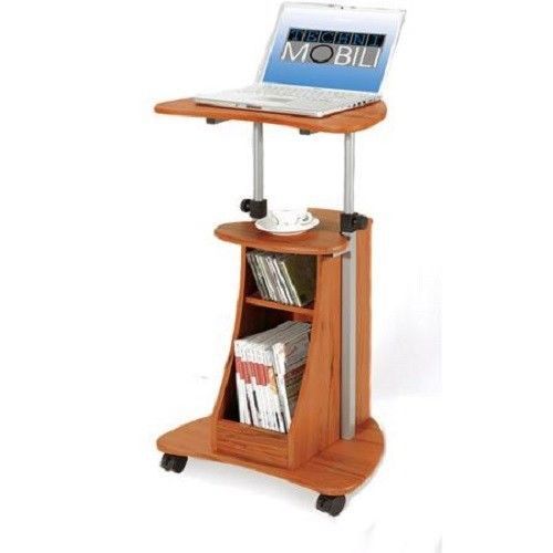Portable laptop cart desk office computer rolling adjustable table with storage for sale