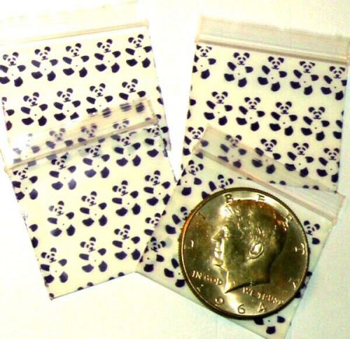 1000 Purple Panda baggies 1.5 x 1.25&#034;  Mini ziplock bags  Apple 15125 reclosable