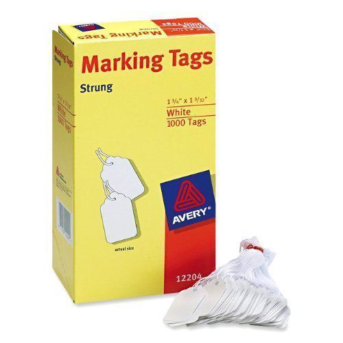 1000-Pack Avery White Marking Tags Strung 1.75x1.093&#034; Tag String Cardstock Price