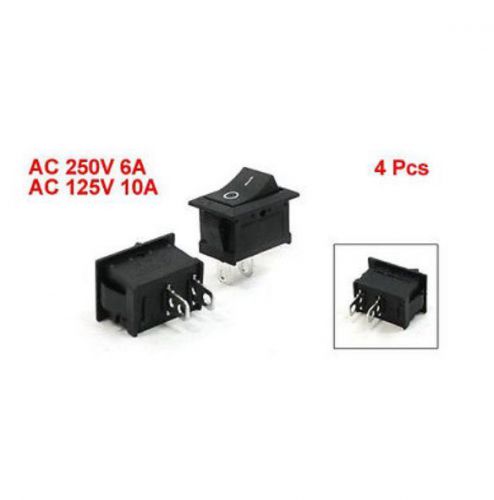 4pcs spst 2 pin terminals on-off panel mount rocker switch 6a 250vac 10a 125vac for sale