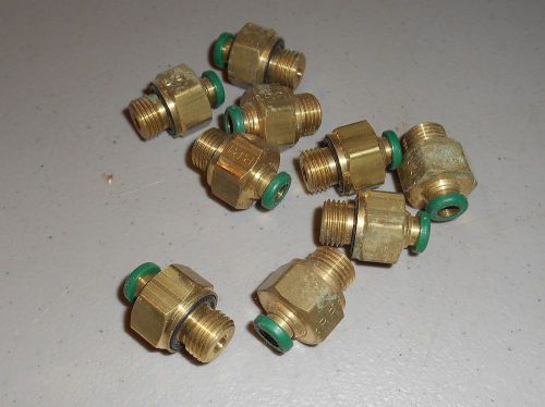 Lot of 9 X4-1/4PLHBF-B Brass Parker Fluid Connectors 81188468