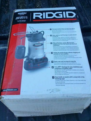 Ridgid 1/2 hp submersible sump pump with vertical float switch 500rsu for sale