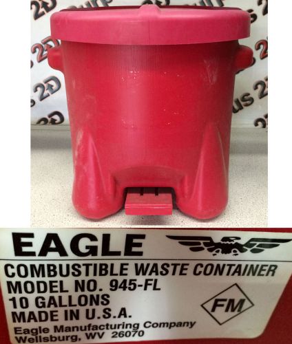 Eagle 945-FL 10 Gallon Polyethylene Biohazardous Waste Safety Can with Foot Leve