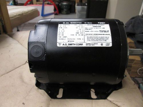 A.O. SMITH 1/3 HP ELECTRIC MOTOR RPM 1725, PHASE 1, GF 2034! FRESH REBUILD!