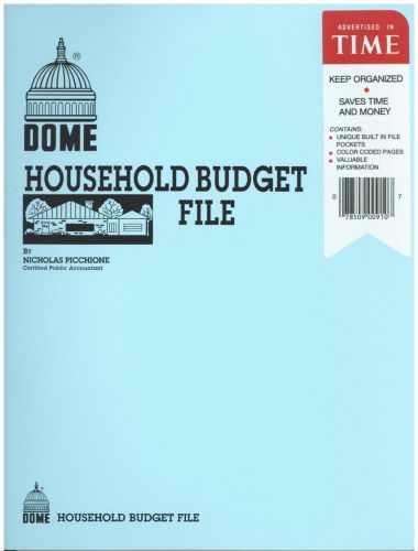 Dome Household Budget File Book - 910 - 9-3/4&#034; x 11&#034; - BLUE Cover