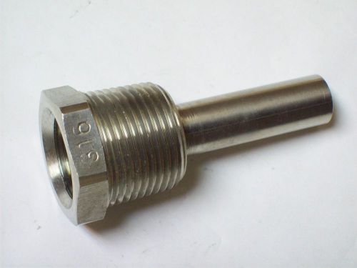 Thermowell 316ss 1/2&#034; fpt x 2-1/2&#034;l x 3/4&#034; mtp machined design brewing &lt;290er84 for sale