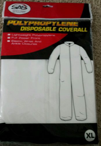 SAS Safety 6844 Polypropylene Disposable Coverall  Extra Large XL
