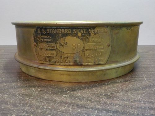 Vintage brass us standard sieve series no. 80 multi metal co. mining shot load for sale