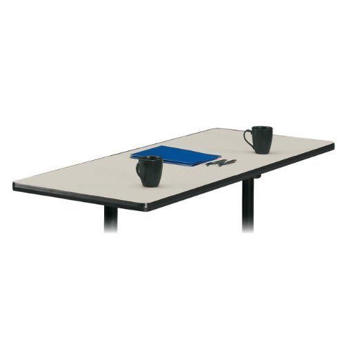 Basyx Rectangular Table Top, No Grommets, 60 by 24-Inch, Light Gray