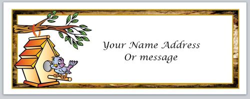 30 Personalized Return Address Labels BirdHouse Buy 3 get 1 free (c48)