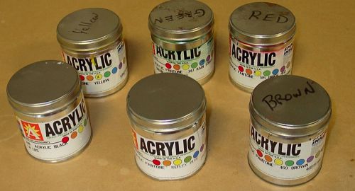 6 OPEN CANS SPINKS ACRYLIC INK