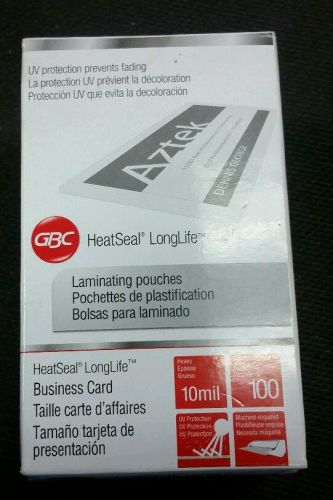 GBC HeatSeal LongLife Thermal Laminating Pouches, Badge/ID Card Size, 10 Mil,