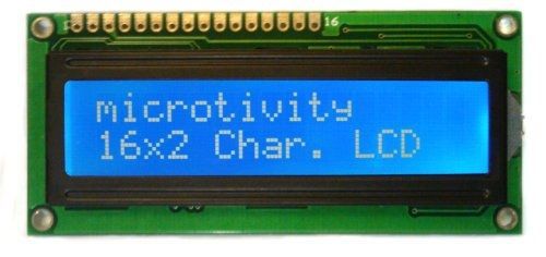 microtivity IM161 LCD Module 1602, White on Blue with Backlight