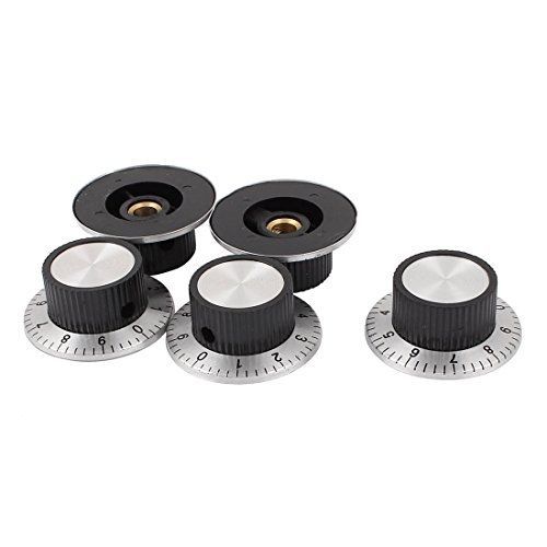 uxcell? 5pcs Knurled Shaft Amplifier AV CD Volume Tone Controller Rotary Knobs