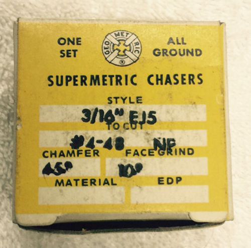 NEW Supermetric #4-48 Chasers for Geometric 3/16&#034; EJ5 Die Head