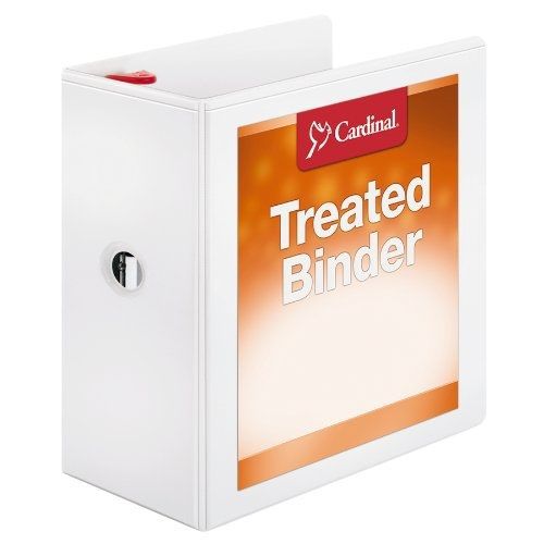 Cardinal Treated Binder ClearVue Locking Slant-D, 5 Inch, White (32150)