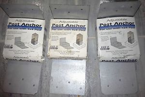 lot of 3 Adjustable post Anchor For use with 4 x 4 post
