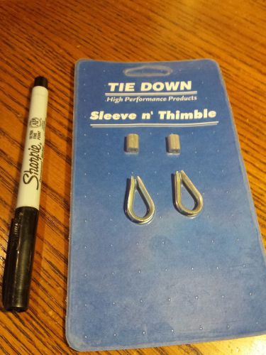 Tie Down Engineering, wire rope, 1/16&#034; sleeve and thimble, New 4KH27