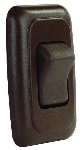 Jr products 12135 brown single spst on-off switch with bezel for sale