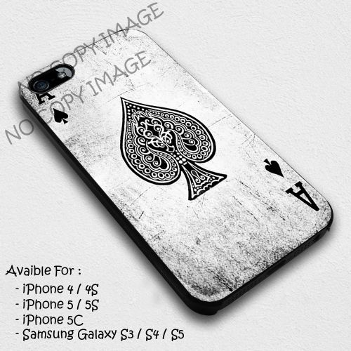 Ace of spades poker white Rare New Case 5/5S 6/6S Samsung galaxy Case