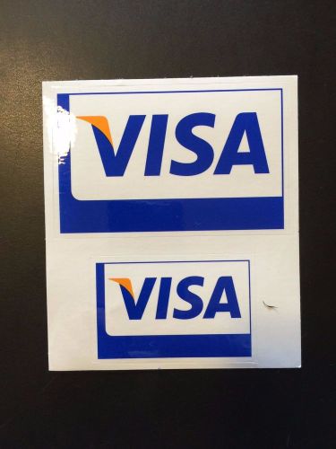Visa Credit Card Processing Logo Window Stickers 3&#034; X 5&#034; and 2&#034; X 3.5&#034;