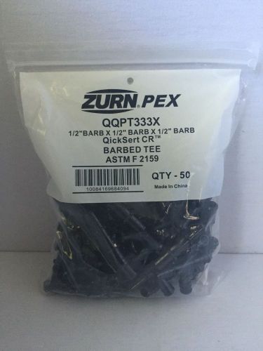 Zurn Pex QQPT333X Barbed Tee, 1/2&#034; Barb x 1/2&#034; Barb x 1/2&#034; Barb, QTY-50