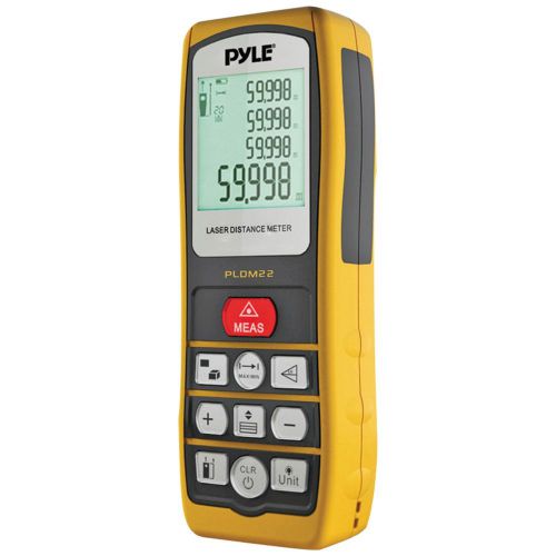 PYLE PLDM22 Handheld Laser Distance Meter w/ Backlit LCD Display, Direct/Indirec