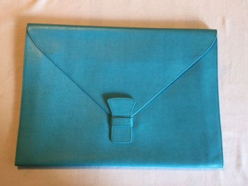 CAMPO MARZIO DESIGN Aqua Blue A4 Leather Portfolio