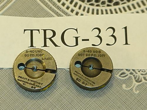 Thread Ring Gage Set 5-40 NC GO &amp; NOGO TRG-331