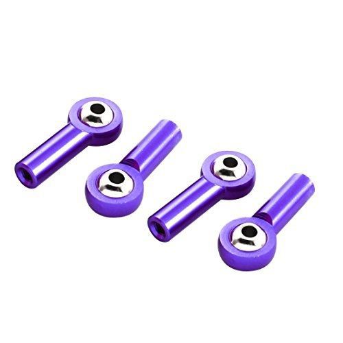 uxcell 4Pcs Purple Metal Rod End Spherical Ball Joints 3x6x26mm for RC Car