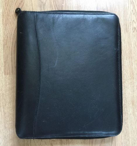 Franklin Covey Monarch Black Leather Spacemaker 1.5&#034; Rings Planner Binder USA