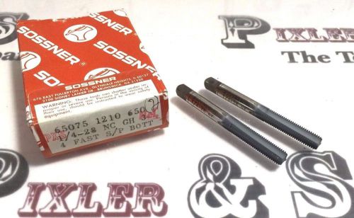 2 sossner 1/4 - 28 nc gh3 4 fast spiral point bottoming taps tap for sale
