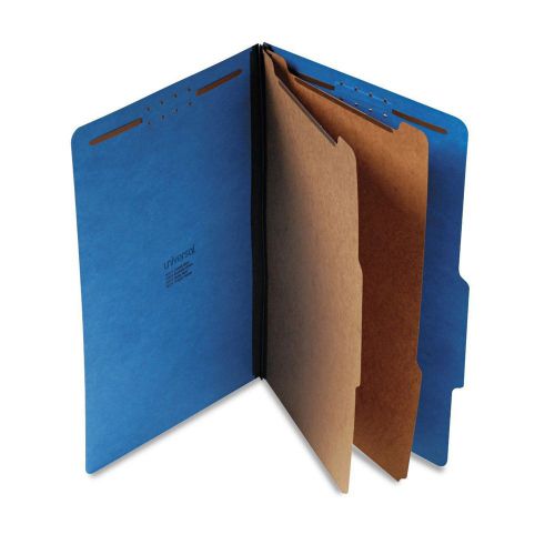 Universal Pressboard Classification Folders,Legal,Six-Section,Cobalt Blue, 10311