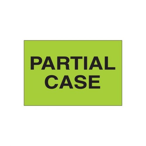 &#034;Tape Logic Labels, &#034;&#034;Partial Case&#034;&#034;, 2&#034;&#034; x 3&#034;&#034;, Fluorescent Green, 500/Roll&#034;