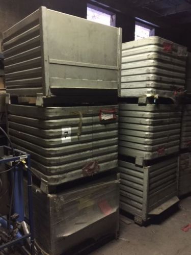 Stackable Steel Container 39&#034;L x 31&#034;W x 30&#034; H Overall LOT OF 16   ()