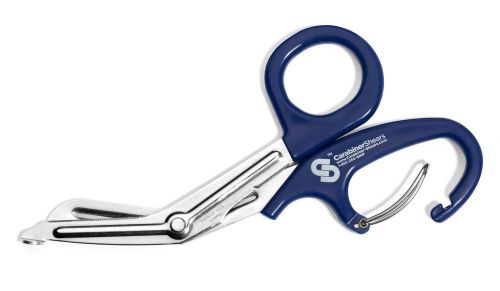 Nurse/EMT/Medical 7.5&#034;  Trauma Bandage Scissors Shears Carabiner (BLUE)