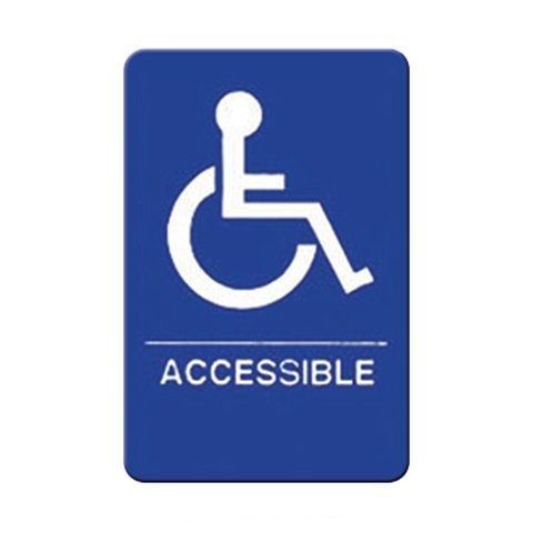 Winco SGNB-653B, Information Sign, &#034;Accessible&#034;, 6&#034; x 9&#034;, Braille