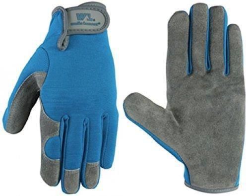 Wells Lamont Work/Garden Gloves; Comfort/Suede Cowhide; Womens 1049S-Small-Blue