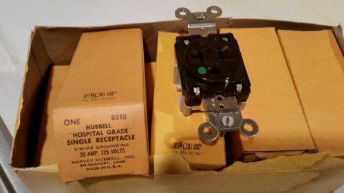 Lot of 9 Hubbell HBL 8310 hospital grade 20 amp 125v receptacle Black Brown