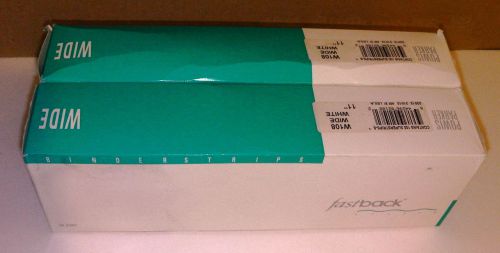 FASTBACK W108 Wide 11inch White Binder Strips 100 Count (NEW UNUSED Lot of2)