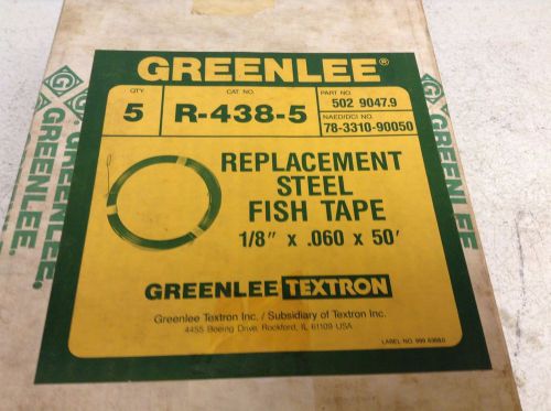 Greenlee R-438-5 Replacement Steel Fish Tape 50&#039; R438-5 R4385 Box of 5 New