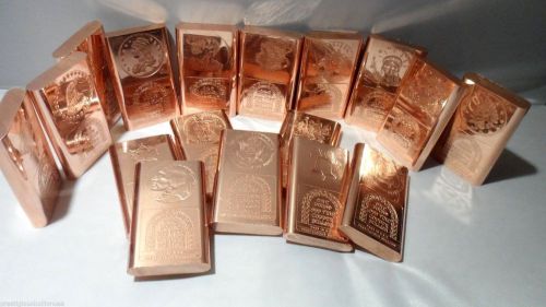 100 Patriotic 1 Pound .999 Copper Bullion Bar Ingots Mixed Lot Collectibles F/S