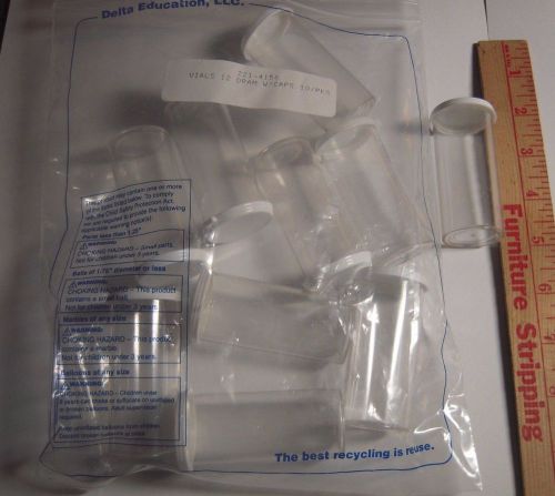 Vial plastic with caps 25ml 10 count package