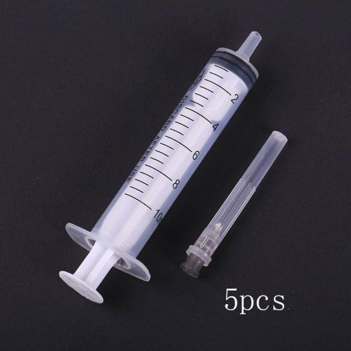5Pcs 10ML Syringes Injector Plastic Nutrient Sterile Medical For Supplies