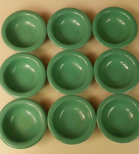 RARE Set 9 Vtg Thunder Group Colors NSF Melamine 4oz Emerald Green Bowls #5044GR