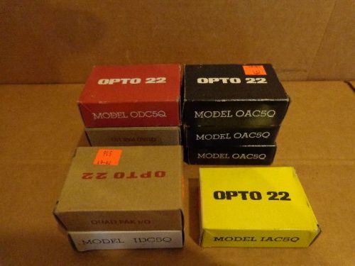 (9) NEW OPTO 22 I/O RELAY MODULES OAC5Q, ODC5Q, IDC5Q, IAC5Q