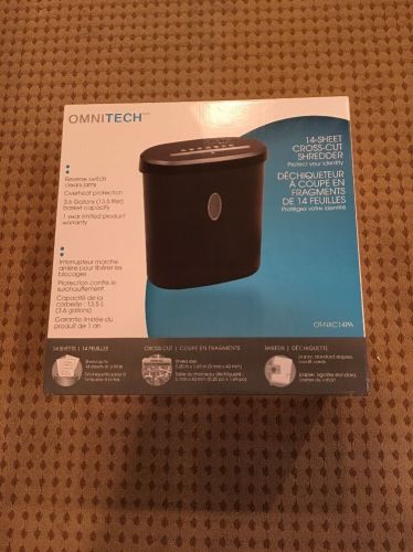 BRAND NEW SEALED OMNITECH 14 SHEET CROSS-CUT PAPER SHREDDER