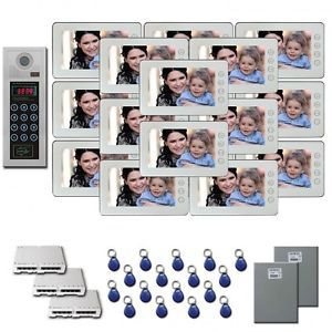 Apartment building video entry 17 7 inch door panel color monitor kit for sale