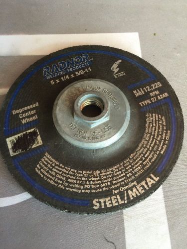 Radnor 5x1/4x5/8-11 Steel/metal Grinding Wheel